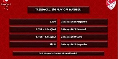 1. Lig'de play-off finali 30 Mayıs Perşembe günü