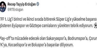 Erdoğan Yeşil Siyahlılara Play-Off'ta başarılar diledi