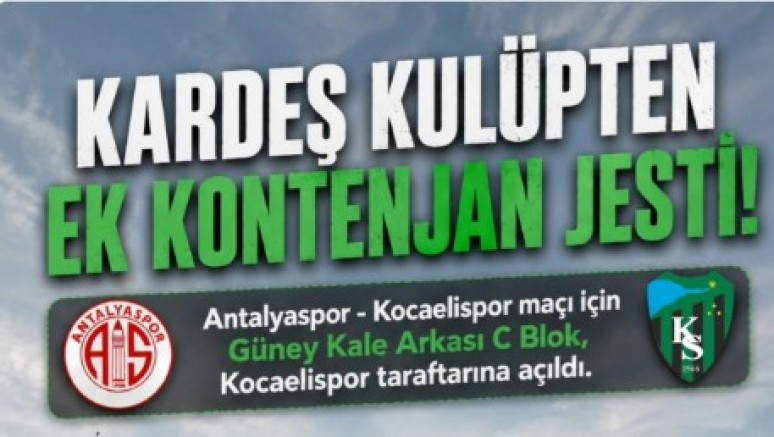 Antalyada taraftalara ek kontenjan 3000 tribünde
