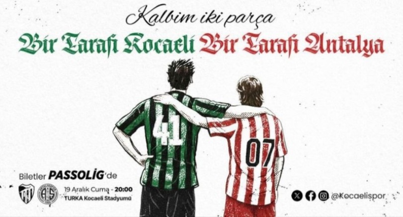 Kocaelispor Antalyaspor maçına özel tasarımlı bilet 41,07 TL'den satılacak