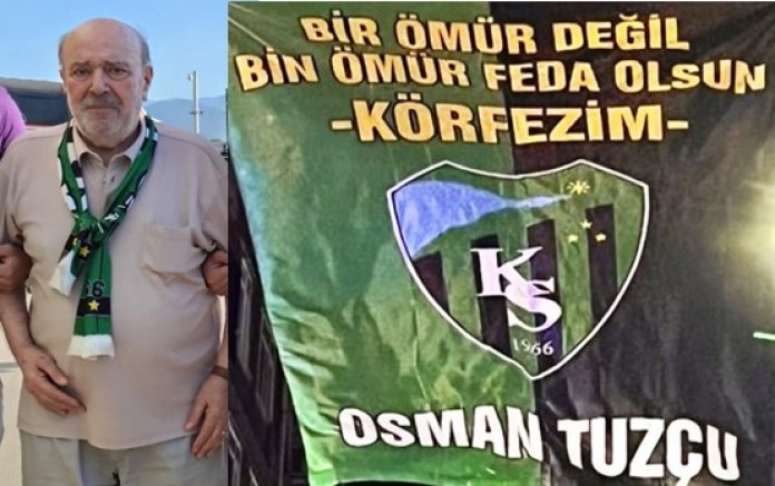 Sembol Taraftar Basmacı Osman Tuzcuyu duygulandıran Yeşil  siyahlı Pankart