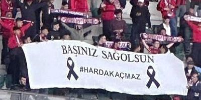 Gaziantepli taraftarların Harda Kaçmaz pankartı