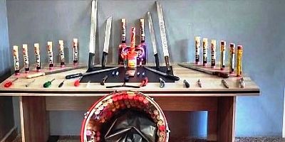 Göztepeli taraftarların 80 meşale ve kesici aletleri yakalandı 