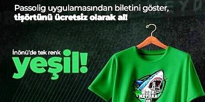 Hodri Meydandan Yeşil tişört taraftarlara
