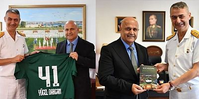 Kocaelispor Başkanı Recep Durul, Tümamiral Yücel Darcan'ı ziyaret etti