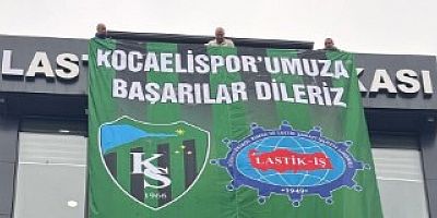 Lastik-İş Şampiyonluk bayrağını binasına astı
