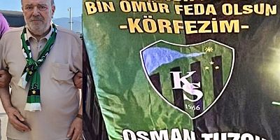 Sembol Taraftar Basmacı Osman Tuzcuyu duygulandıran Yeşil  siyahlı Pankart