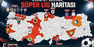 Süper Lig Haritası yeni sezonda 13 Şehirden 18 Takım mücadele edecek
