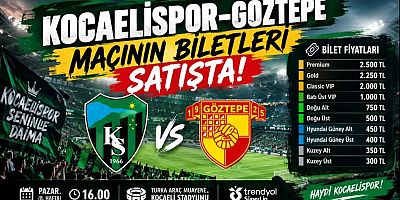 Süper Ligte 8.Hafta Kocaelispor-Göztepe maçının biletleri satışa çıktı