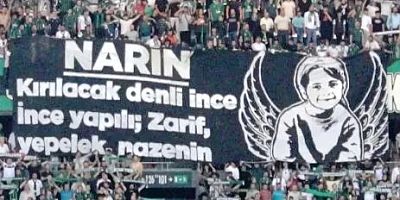 Tribünde Taraftarlardan Narin için duygulu pankart