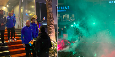 Üniversiteli taraftarlar Bandırmada takımı karşıladı