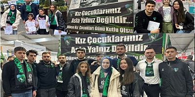 Üniversiteli Taraftarlardan  Fuarda Kız çocuklarına yeşil siyahlı hediyeler