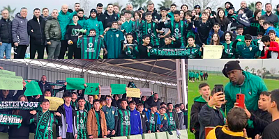 Yeşil Siyahlıların antremanında Derince Pakmaya Ortaokulu öğrencileri