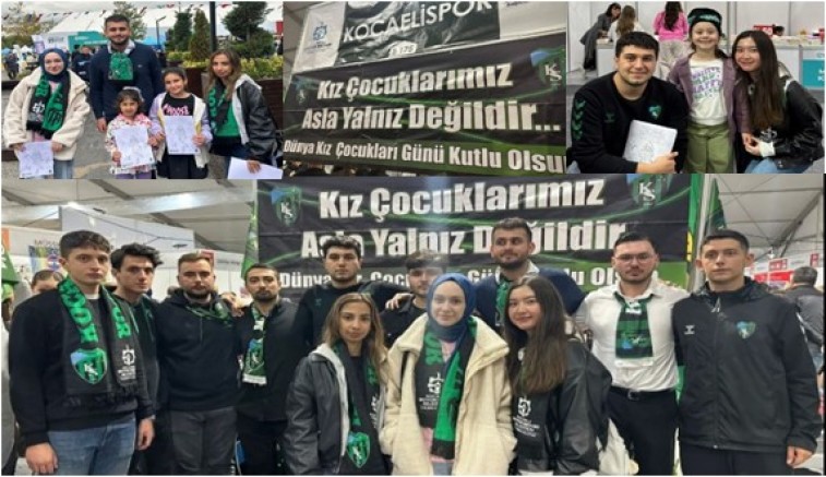 Üniversiteli Taraftarlardan  Fuarda Kız çocuklarına yeşil siyahlı hediyeler